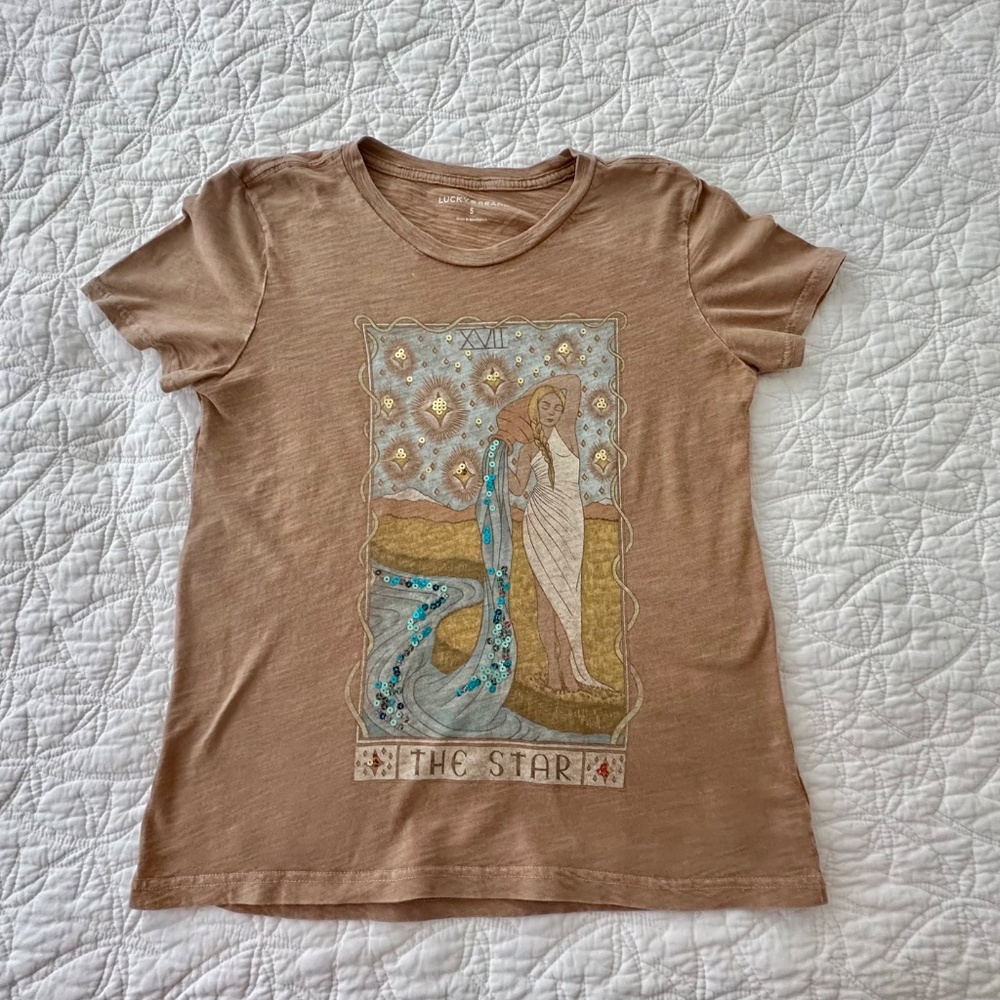 LUCKY BRAND Tarot Graphic Tee Shirt "The Star". Size S - Picture 2 of 7